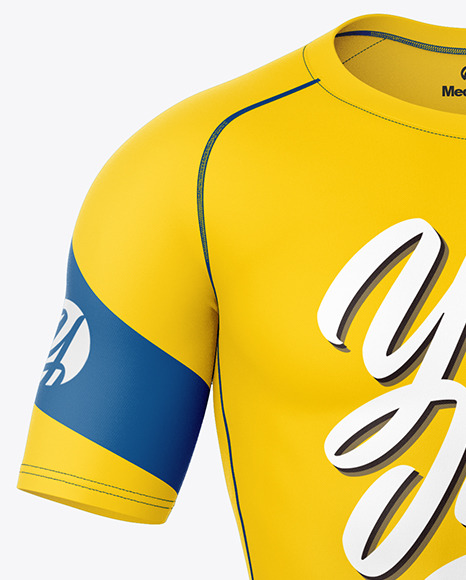 Download Men Compression Suit Mockup Front View In Apparel Mockups On Yellow Images Object Mockups