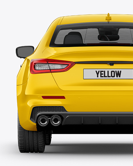 Luxury Sedan Mockup   Back View PSD #4