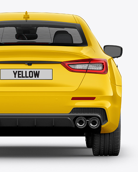 Luxury Sedan Mockup   Back View PSD #2