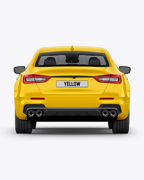 Luxury Sedan Mockup - Back View