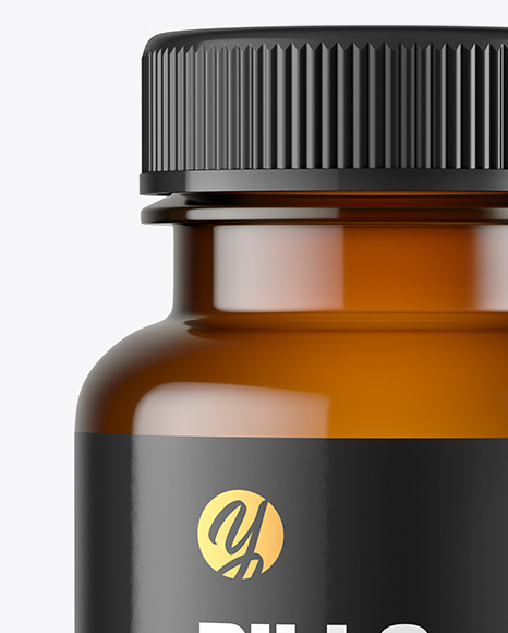 Empty Amber Pills Bottle Mockup PSD #6