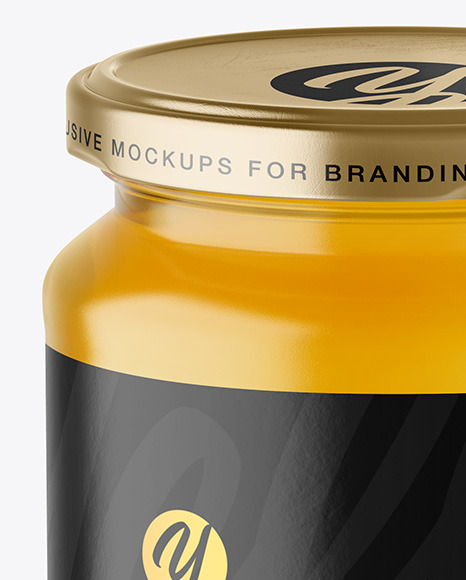 Clear Glass Jar with Honey Mockup PSD #2