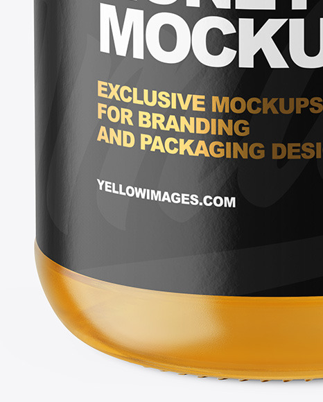Clear Glass Jar with Honey Mockup PSD #1
