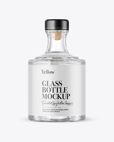 Clear Glass Bottle Mockup PSD #3