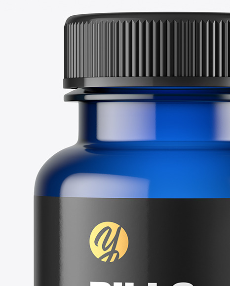 Empty Blue Pills Bottle Mockup PSD #6