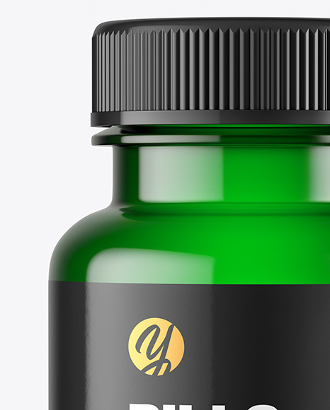 Empty Green Pills Bottle Mockup PSD #6