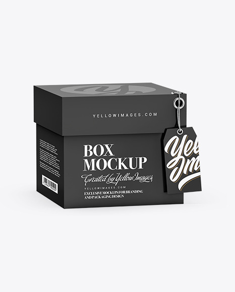 Download Paper Box with Label Mockup in Box Mockups on Yellow ...