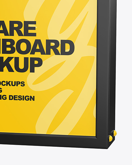 Square Signboard Mockup PSD #1