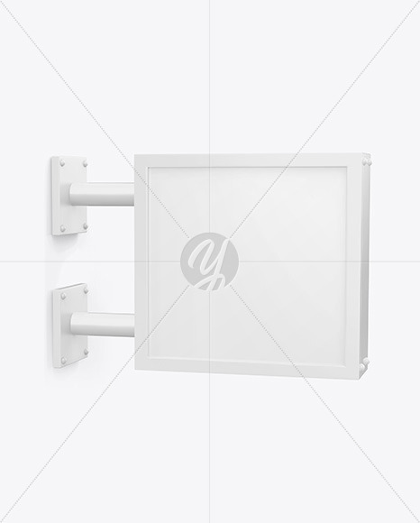 Square Signboard Mockup PSD #3