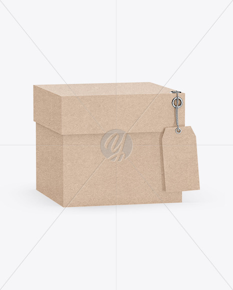 Download Kraft Paper Box With Handles Mockup In Box Mockups On Yellow Images Object Mockups