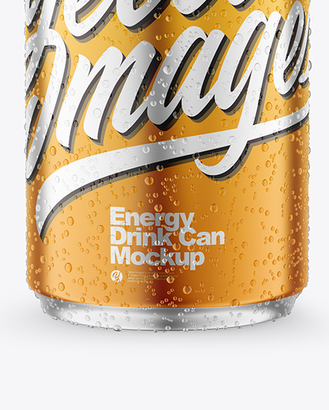 Download 250ml Matte Metallic Drink Can With Condensation Mockup in Can Mockups on Yellow Images Object ...