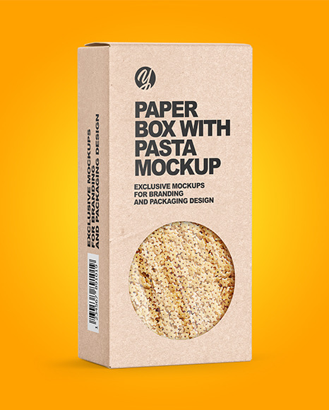 Kraft Paper Box with Stelline Pasta Mockup PSD #2