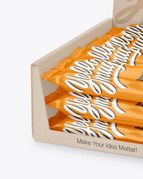 Kraft Display Box with Snack Bars Mockup PSD #3