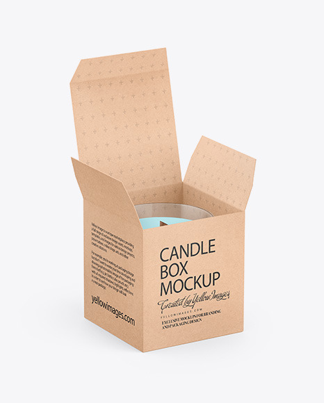 Kraft Box W  Candle Mockup PSD #2