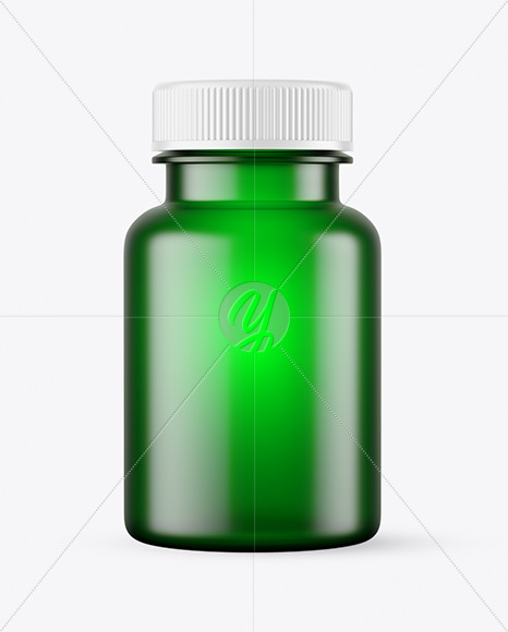 Download Empty Frosted Green Pills Bottle Mockup in Bottle Mockups on Yellow Images Object Mockups