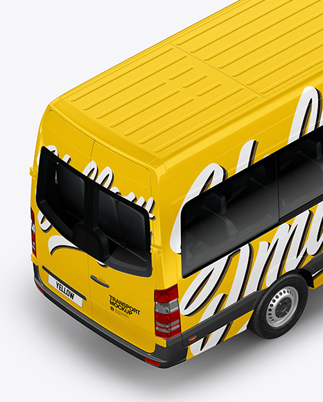 Van Mockup - Back Half Side View (High Angle Shot) Van Mockup - Back Half Side View (High Angle Shot)