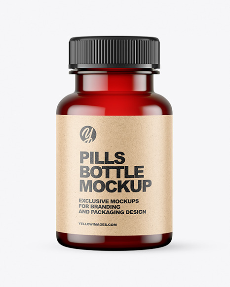 Empty Red Pills Bottle Mockup PSD #2