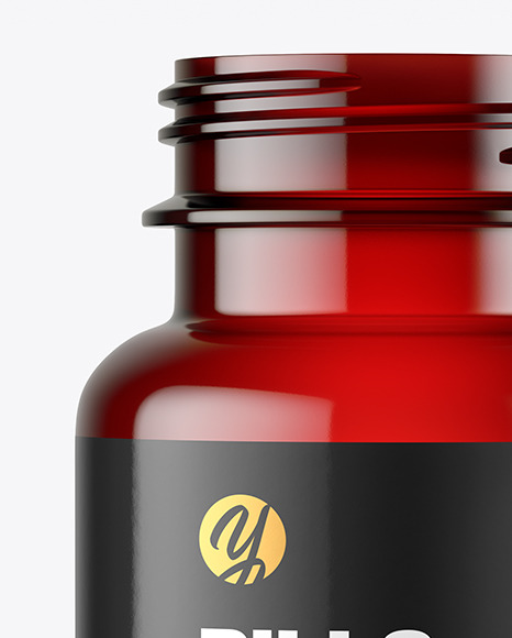 Download Empty Red Pills Bottle Mockup in Bottle Mockups on Yellow ...