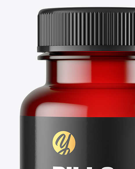 Empty Red Pills Bottle Mockup PSD #6