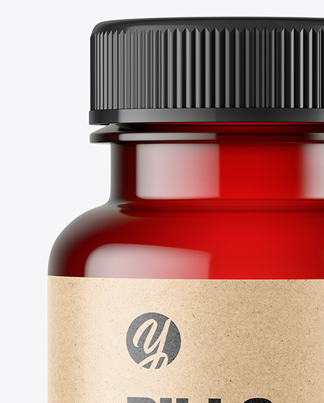 Empty Red Pills Bottle Mockup PSD #5