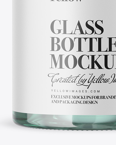 Blue Glass Bottle Mockup PSD #5