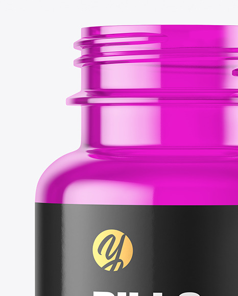 Empty Colored Pills Bottle Mockup PSD #1