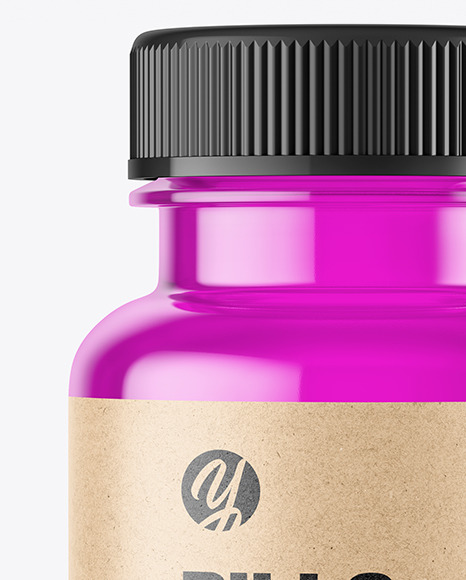 Empty Colored Pills Bottle Mockup PSD #5