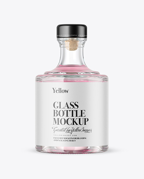 Clear Glass Bottle Mockup PSD #3