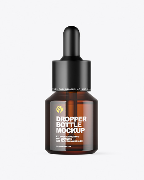 Amber Dropper Bottle Mockup