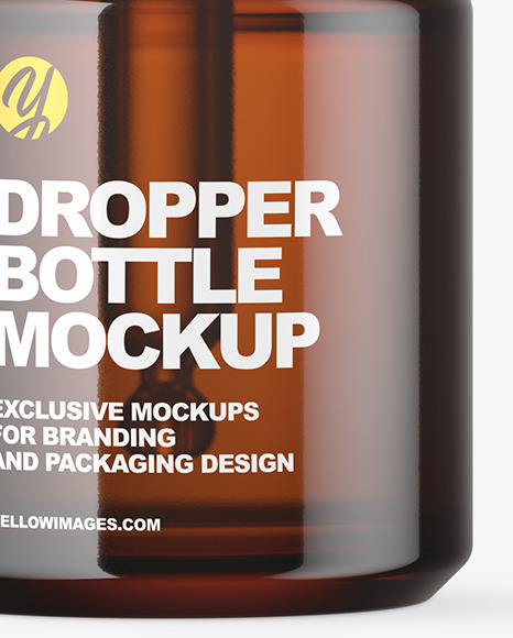 Amber Dropper Bottle Mockup PSD #6