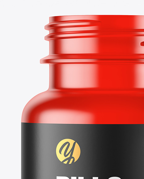 Empty Frosted Colored Pills Bottle Mockup PSD #1