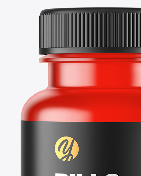 Empty Frosted Colored Pills Bottle Mockup PSD #6