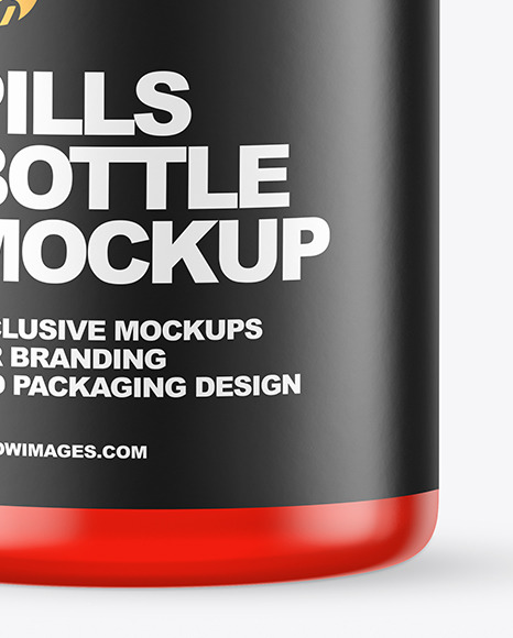 Empty Frosted Colored Pills Bottle Mockup PSD #7