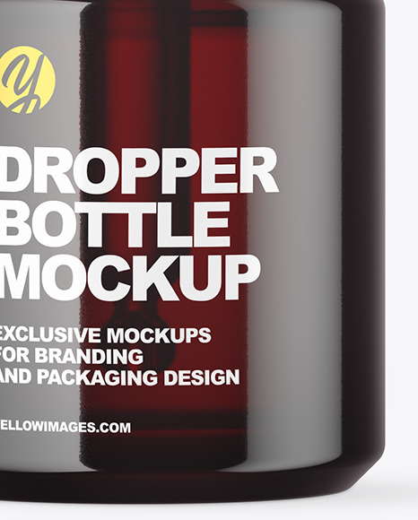 Dark Amber Dropper Bottle Mockup PSD #6