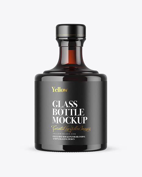 Amber Glass Bottle Mockup PSD #2
