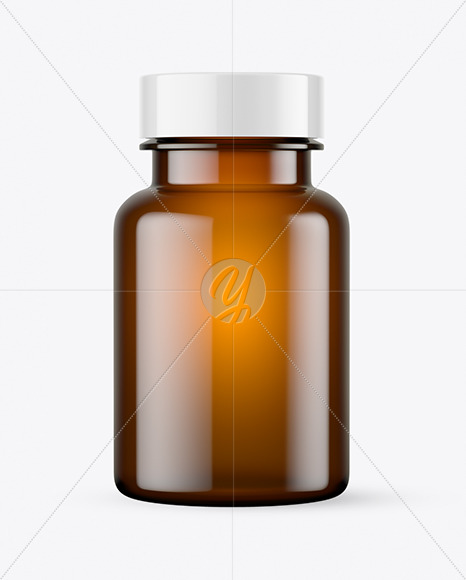 Empty Amber Pills Bottle Mockup PSD #3