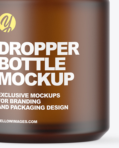 Frosted Amber Dropper Bottle Mockup PSD #6