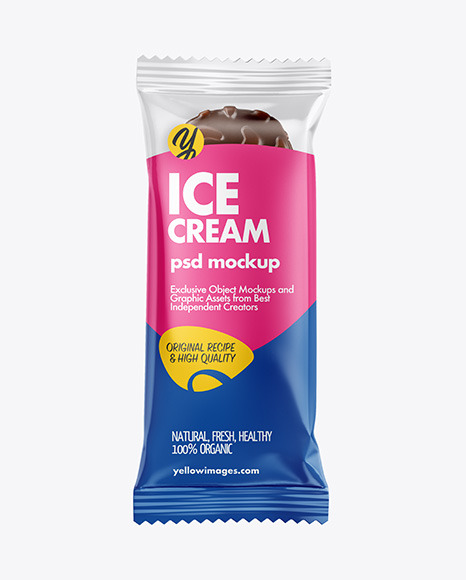 Download Ice Cream Bar Mockup in Flow-Pack Mockups on Yellow Images ...