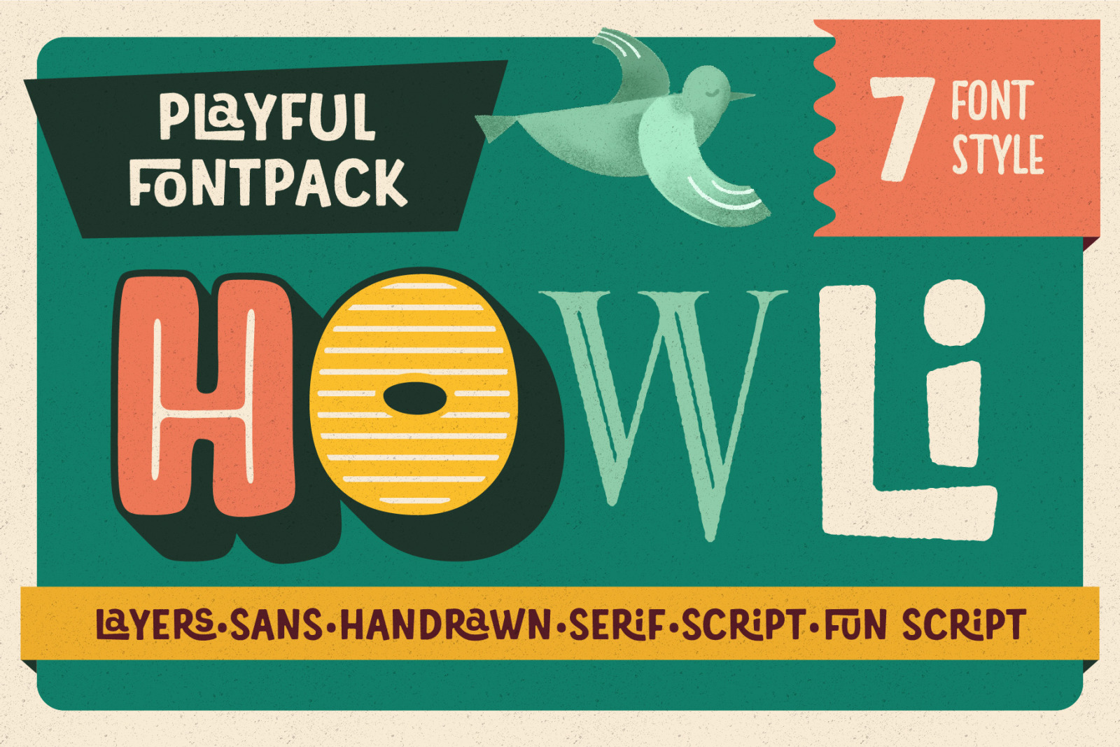 Download Howli Font Pack In Fonts On Yellow Images Creative Store