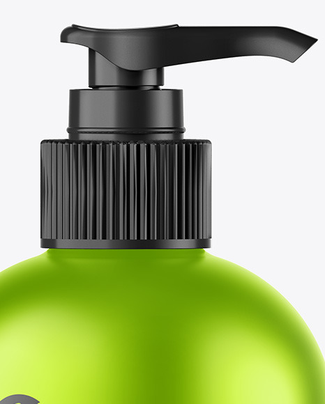Matte Metallic Sanitizer Bottle w  Closed Pump Mockup PSD #1