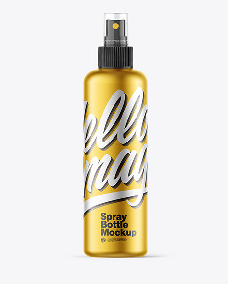 Metallic Spray Bottle Mockup PSD #2