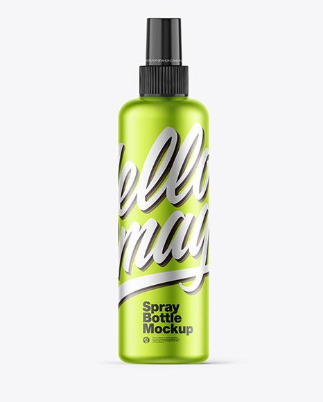 Metallic Spray Bottle Mockup PSD #1
