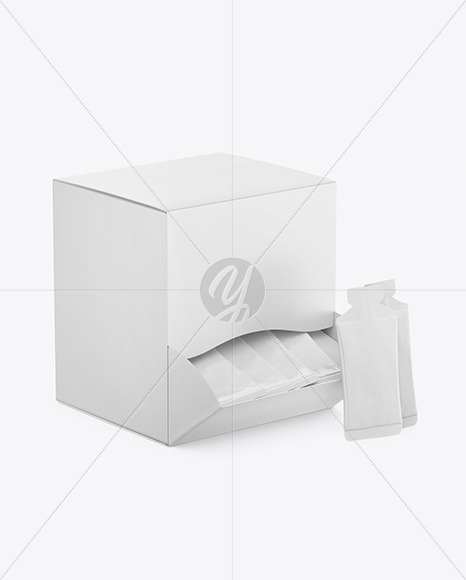 Paper Box With Hand Sanitizer Sachets Mockup In Box Mockups On Yellow Images Object Mockups