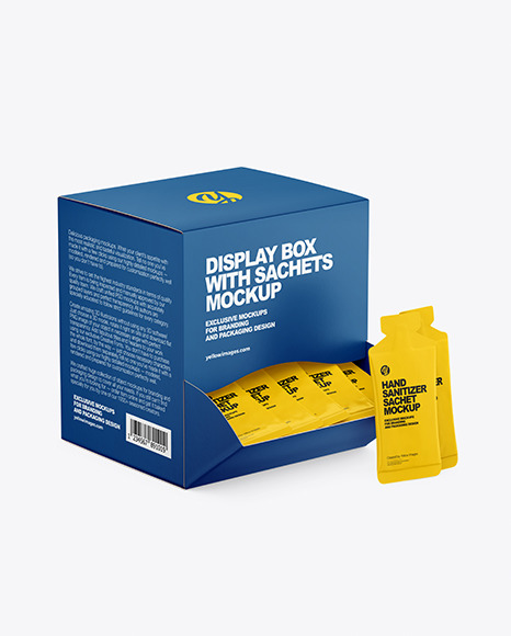 Download Paper Box With Hand Sanitizer Sachets Mockup In Box Mockups On Yellow Images Object Mockups