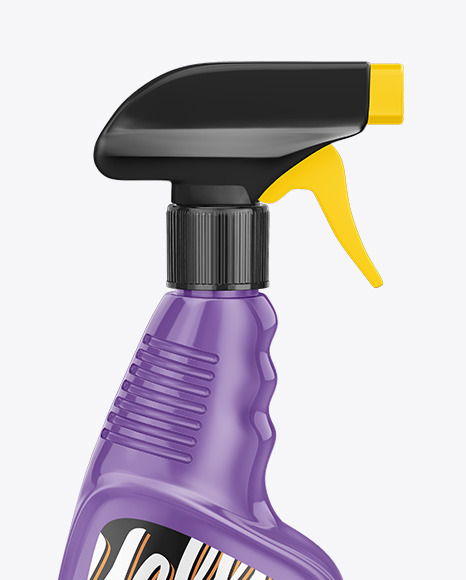 Glossy Spray Bottle Mockup PSD #2