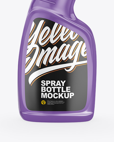 Glossy Spray Bottle Mockup PSD #6