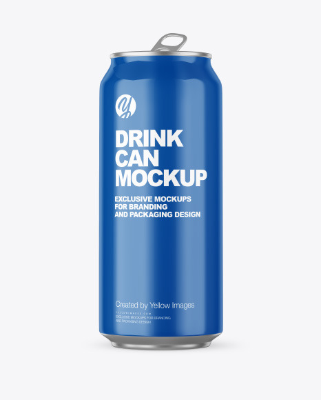 Aluminium Can With Glossy Finish Mockup