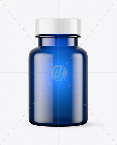 Empty Blue Pills Bottle Mockup PSD #3