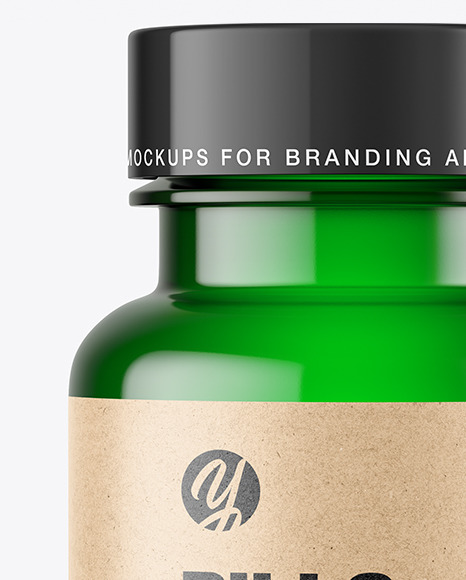 Empty Green Pills Bottle Mockup PSD #5