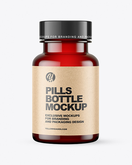 Empty Red Pills Bottle Mockup PSD #2